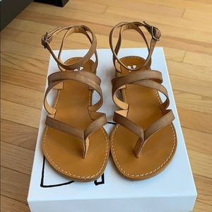 Brown BP strappy flat sandles